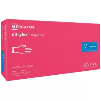 NITRYLEX MAGENTA - Mănuși de nitril (fără pudră), 100 buc, M