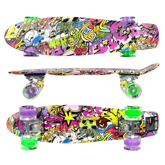 Pennyboard ENERO 56cm cu roți LED, VINTAGE