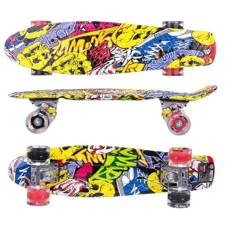 Pennyboard ENERO STREET-ART, 56 cm cu roti LED