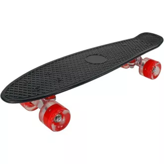 Pennyboard cu roți LED, 56 cm NEGRU/ROȘU