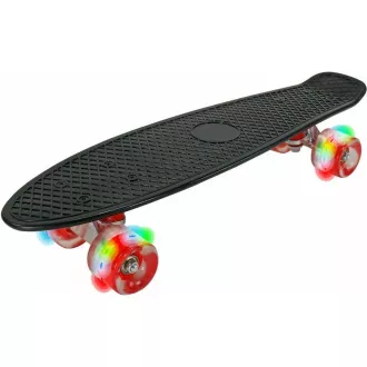 Pennyboard cu roți LED, 56 cm NEGRU/ROȘU