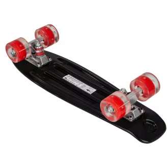 Pennyboard cu roți LED, 56 cm NEGRU/ROȘU