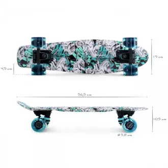 Pennyboard MOVINO Chameleon (DoublePrint) cu roți LED, 56cm