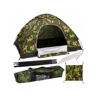 Cort de drumeție pentru max. 3 persoane, 2x2m, camuflaj