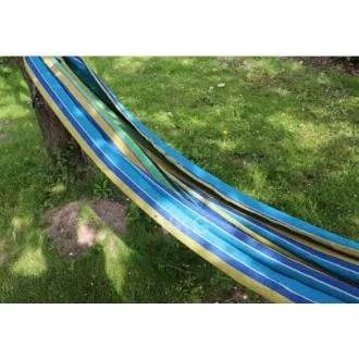 Hamac pliabil din bumbac, verde-albastru, 200x80cm