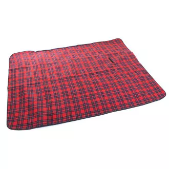 Pătură de picnic cu strat inferior impermeabil 150x200 cm, în carouri roșii