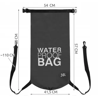 Sac uscat impermeabil 30 l, negru