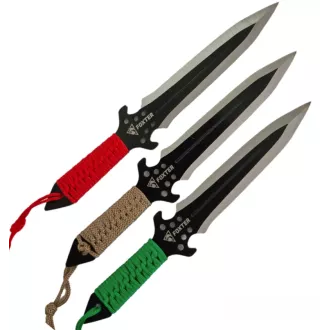 Set de cuțite de aruncat cu teacă, 25 cm 3 buc