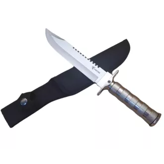 Cuțit tactic MILITARY FINKA SURVIVAL 35 cm negru/argintiu, Negru