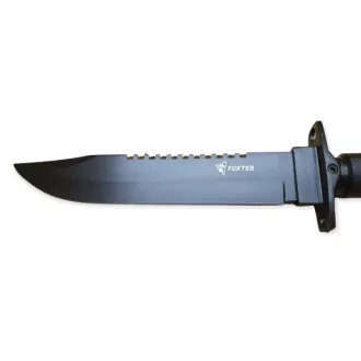 Cuțit tactic MILITARY FINKA SURVIVAL 35 cm negru/argintiu, Negru