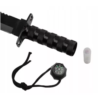 Cuțit tactic MILITARY FINKA SURVIVAL 35 cm negru/argintiu, Negru
