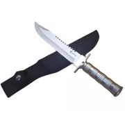 Cuțit tactic MILITAR FINKA SURVIVAL 35 cm negru/argintiu, Argintiu