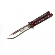 Cuțit pliabil fluture, SKULLS 23 cm