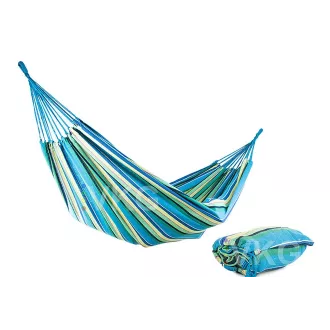Hamac din bumbac, albastru-verde, dublu - 270x150cm