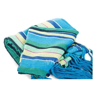 Hamac din bumbac, albastru-verde, dublu - 270x150cm