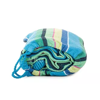 Hamac din bumbac, albastru-verde, dublu - 270x150cm