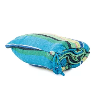Hamac din bumbac, albastru-verde, dublu - 270x150cm