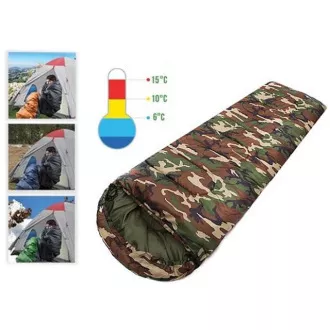 Sac de dormit pentru drumeții, 210x75cm, camuflaj