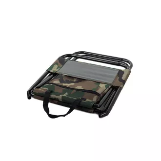 Scaun pliabil de pescuit cu spațiu de depozitare, camuflaj Scaun pliabil de pescuit cu spațiu de depozitare, camuflaj