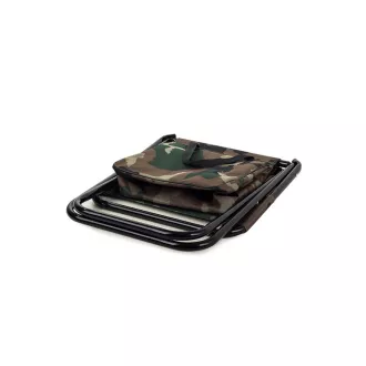 Scaun pliabil de pescuit cu spațiu de depozitare, camuflaj Scaun pliabil de pescuit cu spațiu de depozitare, camuflaj