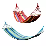 Hamac din bumbac 270x150cm, pentru până la 2 persoane, capacitate de 200 kg, albastru-verde