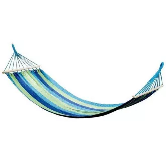 Hamac din bumbac 270x150cm, pentru până la 2 persoane, capacitate de 200 kg, albastru-verde