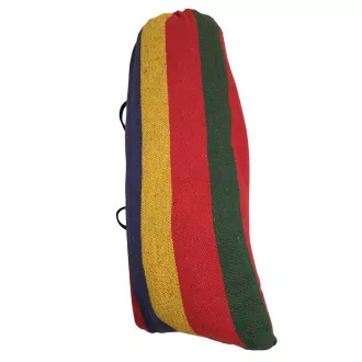 Hamac din bumbac 270x80cm, pentru o persoană, capacitate 130kg, roșu-portocaliu