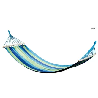 Hamac din bumbac NET, albastru-verde, cu cadru - 200x80 cm Hamac din bumbac NET, albastru-verde, cu cadru - 200x80 cm
