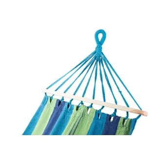 Hamac din bumbac NET, albastru-verde, cu cadru - 200x80 cm Hamac din bumbac NET, albastru-verde, cu cadru - 200x80 cm