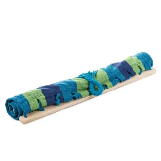 Hamac din bumbac NET, albastru-verde, cu cadru - 200x80 cm Hamac din bumbac NET, albastru-verde, cu cadru - 200x80 cm