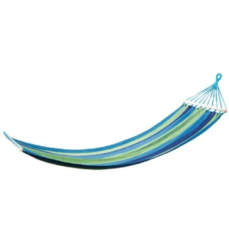 Hamac din bumbac NET, albastru-verde, cu cadru - 200x80 cm Hamac din bumbac NET, albastru-verde, cu cadru - 200x80 cm