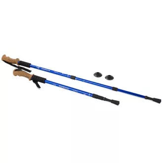 Bețe de trekking pentru mers nordic cu mâner ergonomic din plută, 135 cm, 2 buc, negru