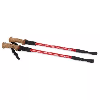 Bețe de trekking pentru mers nordic cu mâner ergonomic din plută, 135 cm, 2 buc, negru