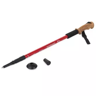 Bețe de trekking pentru mers nordic cu mâner ergonomic din plută, 135 cm, 2 buc, negru