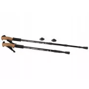 Bețe de trekking pentru mers nordic cu mâner ergonomic din plută, 135 cm, 2 buc, albastru