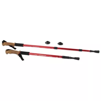 Bețe de trekking pentru mers nordic cu mâner ergonomic din plută, 135 cm, 2 buc, albastru