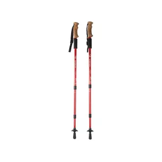 Bețe de trekking pentru mers nordic cu mâner ergonomic din plută, 135 cm, 2 buc, albastru