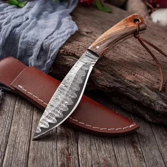 Cuțit turistic cu lamă decorată KUKRI, 19 cm