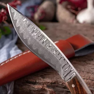 Cuțit turistic cu lamă decorată KUKRI, 19 cm