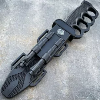 Cuțit tactic militar BOWIE cu mâner din alamă, 33 cm