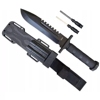 Cuțit militar cu cremene și ascuțitoare, 31 cm Cuțit militar cu cremene și ascuțitoare, 31 cm