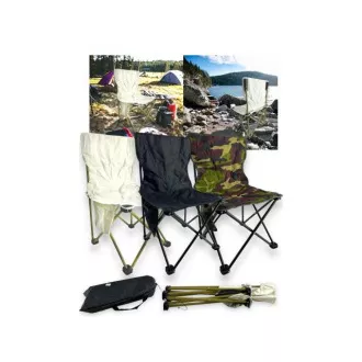 Scaun mare pliabil de camping 40x40x68 cm, Alb