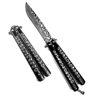 Papion pliabil cu buzunar, Black Skulls, 23,5 cm