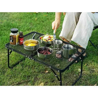 Masă pliabilă de camping 60x40x27 cm, neagră
