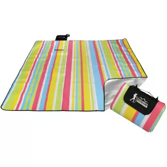 Pătură de picnic 200x200 cm cu husă ALU, dungi - pastel Pătură de picnic 200x200 cm cu husă ALU, dungi - pastel