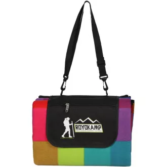 Pătură de picnic 200x180 cm cu husă ALU, curcubeu Pătură de picnic 200x180 cm cu husă ALU, curcubeu