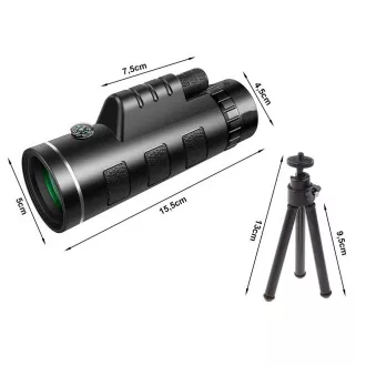 Monoclu 40x60 binoclu turistic cu trepied pentru telefon GENETIC-OPTIC