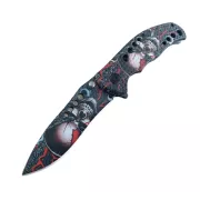 Cuțit tactic pliabil SKULL 20 cm, galben