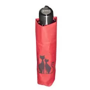 Doppler Mini Fiber Umbrella Umbrela Dreaming pisici, roșu