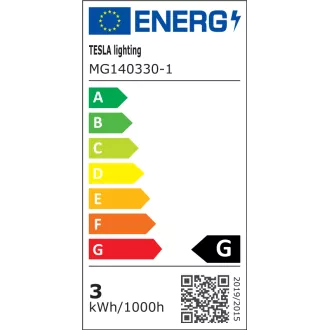 TESLA - LED MG140330-1, bec mini-globiu, E14, 3W, 230V, 250lm, 3000k